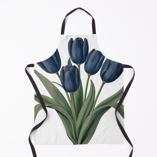 Item preview, Navy Blue Tulips Bouquet Illustration | Elegant Floral Art Print designed and sold by ArtSparkCo.