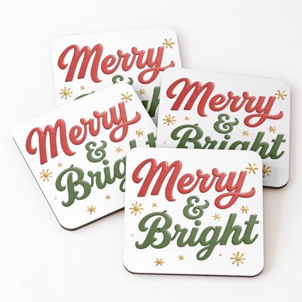 Item preview, Merry & Bright Christmas Typography | Festive Holiday Lettering Design designed and sold by Stellar Pixel Studio.