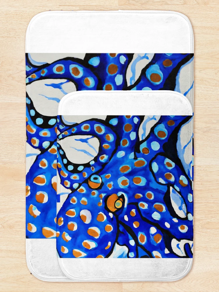 Thumbnail 5 of 6, Bath Mat, Blue Ringed Octopus designed and sold by 20apple.