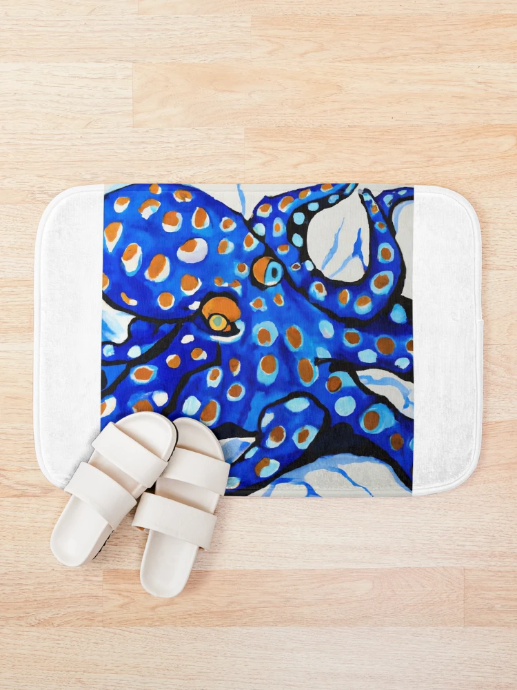 Thumbnail 1 of 6, Bath Mat, Blue Ringed Octopus designed and sold by 20apple.