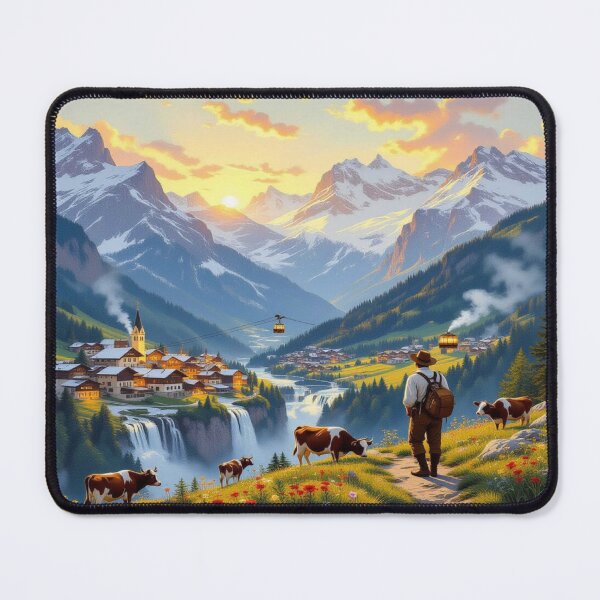 Item preview, Mountain magic and golden hour – tradition meets nature in a moment of quiet beauty designed and sold by FotoworldEdel.