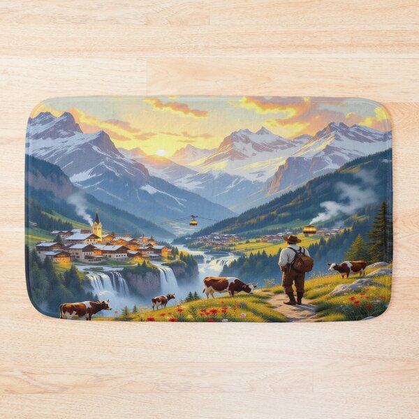Item preview, Mountain magic and golden hour – tradition meets nature in a moment of quiet beauty designed and sold by FotoworldEdel.