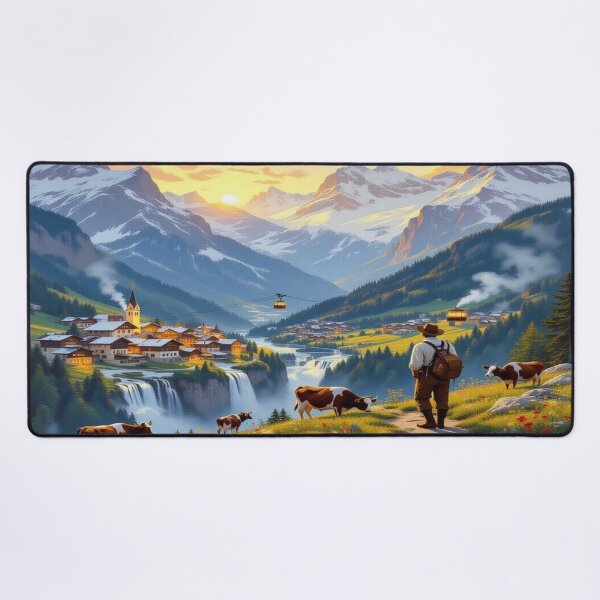 Item preview, Mountain magic and golden hour – tradition meets nature in a moment of quiet beauty designed and sold by FotoworldEdel.