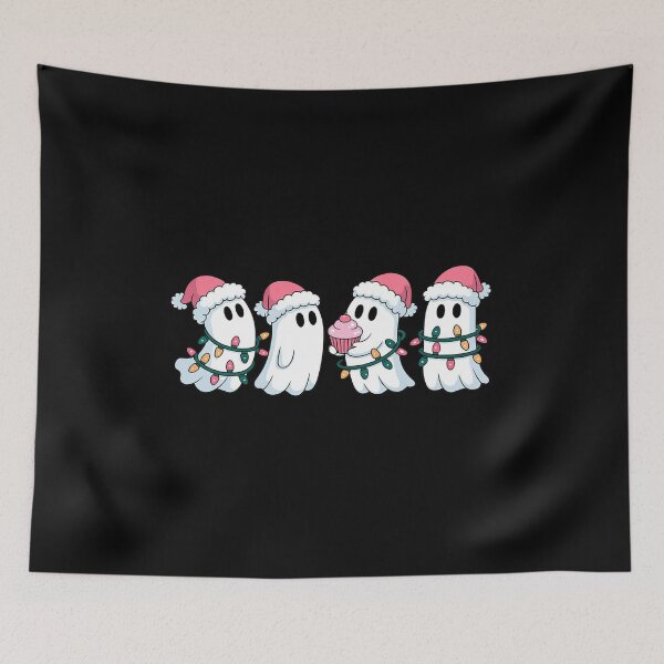 Item preview, Pink Cute Christmas Ghost Tree Cake designed and sold by FranzFriesen.