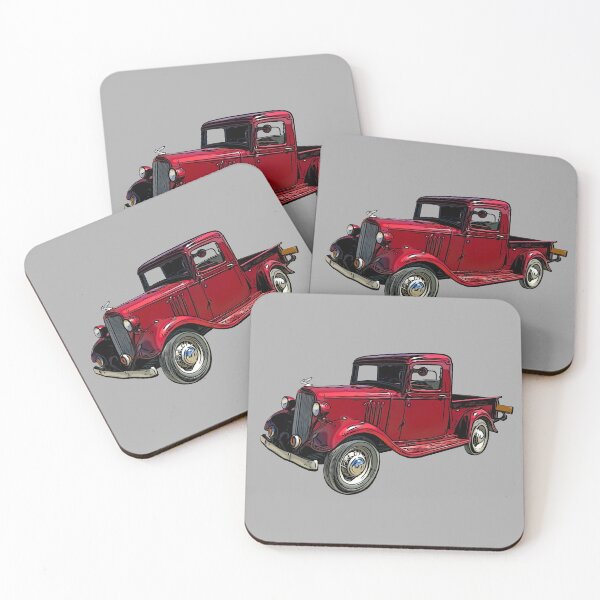 Item preview, Old Red Truck 1930's designed and sold by Retro Art Factory.