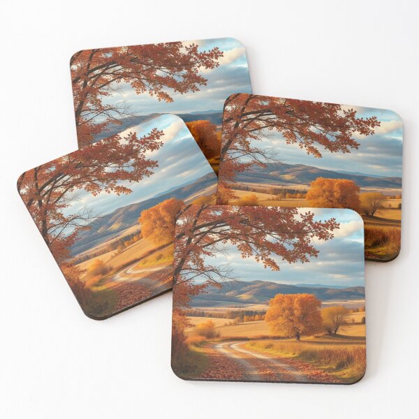 Item preview, Golden Autumn Road | Scenic Rural Landscape Wallpaper designed and sold by Vida e Arte.