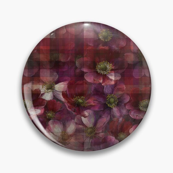 Item preview, Checkered Burgundy Red Anemone designed and sold by Tina Veenstra.