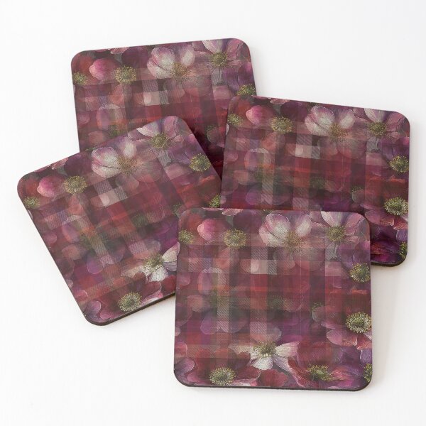 Item preview, Checkered Burgundy Red Anemone designed and sold by Tina Veenstra.