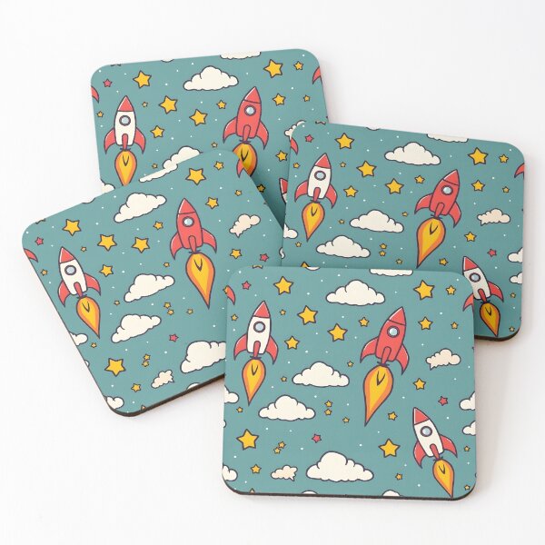 Item preview, Playful Rockets Flying Through Stars and Clouds designed and sold by JavisSRDesign.