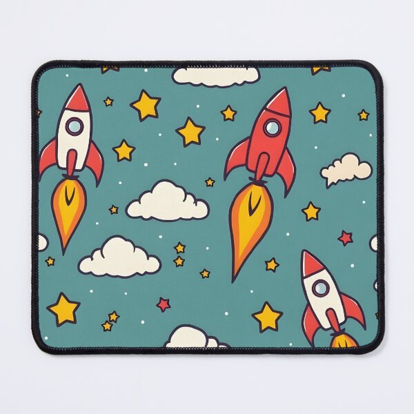 Item preview, Playful Rockets Flying Through Stars and Clouds designed and sold by JavisSRDesign.