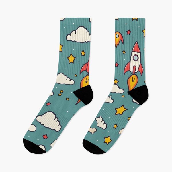Item preview, Playful Rockets Flying Through Stars and Clouds designed and sold by JavisSRDesign.