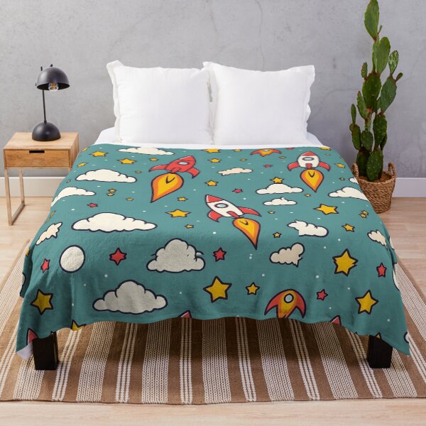 Item preview, Playful Rockets Flying Through Stars and Clouds designed and sold by JavisSRDesign.