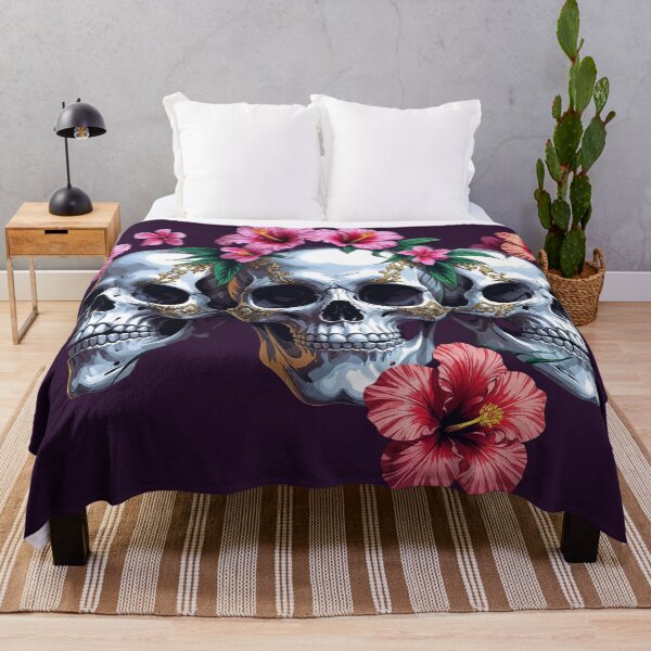 Item preview, Tropical Floral Skulls with Hibiscus designed and sold by Prachodayat Artworks.
