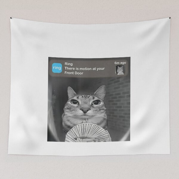 Item preview, Funny Cat Doorbell Meme With Cash designed and sold by margamPagenberg.