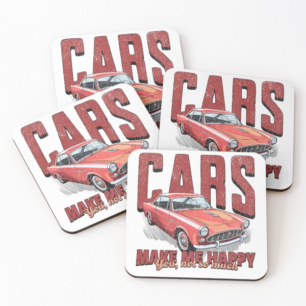 Item preview, Cars Make Me Happy | Funny Vintage Car Enthusiast Design designed and sold by UsandCoDesigns.