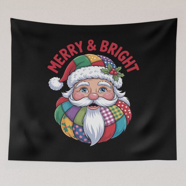 Artikelvorschau, Patchwork Weihnachtsmann Weihnachten Lustiger Weihnachtsquilt Bart entworfen und verkauft von MinaReinger.