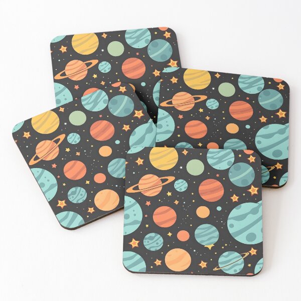 Item preview, Colorful Cartoon Planets and Stars Pattern designed and sold by JavisSRDesign.
