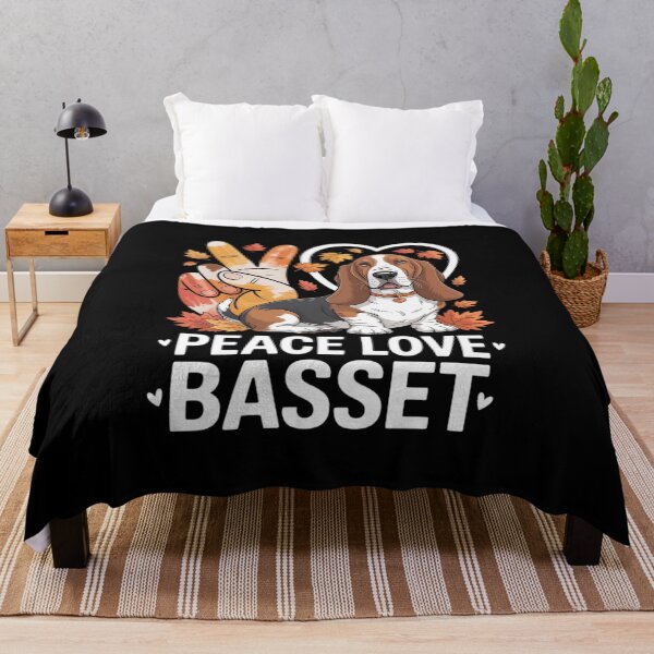 Item preview, Peace Love Basset Hound Funny Fall Leaves Christmas designed and sold by RayArmstrong.