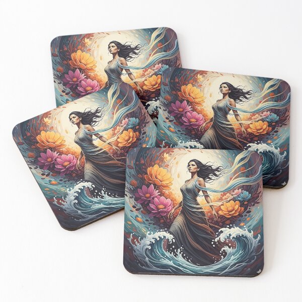 Item preview, Water Spirit's Bloom: Colorful Abstract Female Portrait designed and sold by VIOvISByVIOLETA.