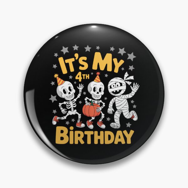 Item preview, It's My 4th Birthday Boy Funny Skeleton Pumpkin Halloween designed and sold by Bandikonsalez.