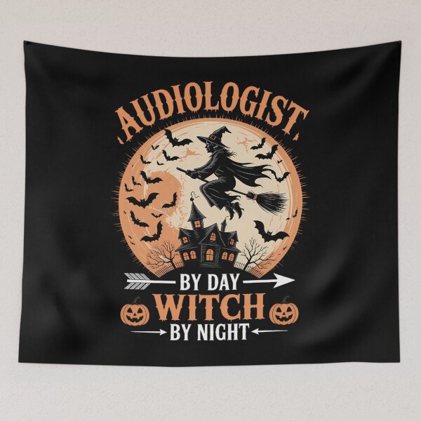 Item preview, Audiologist By Day Witch By Night Halloween Witch Broom Moon designed and sold by TrinaEspinoza.