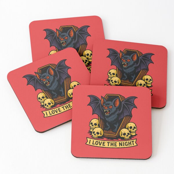 Item preview, I LOVE THE NIGHT BAT AND VINTAGE COFFIN designed and sold by infinitearte.