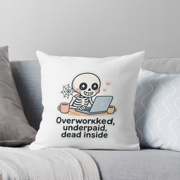 Item preview, Kawaii Skeleton Laptop Sticker | Funny Work From Home Halloween Chibi Bone designed and sold by dailyprintables.