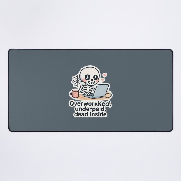 Item preview, Kawaii Skeleton Laptop Sticker | Funny Work From Home Halloween Chibi Bone designed and sold by dailyprintables.