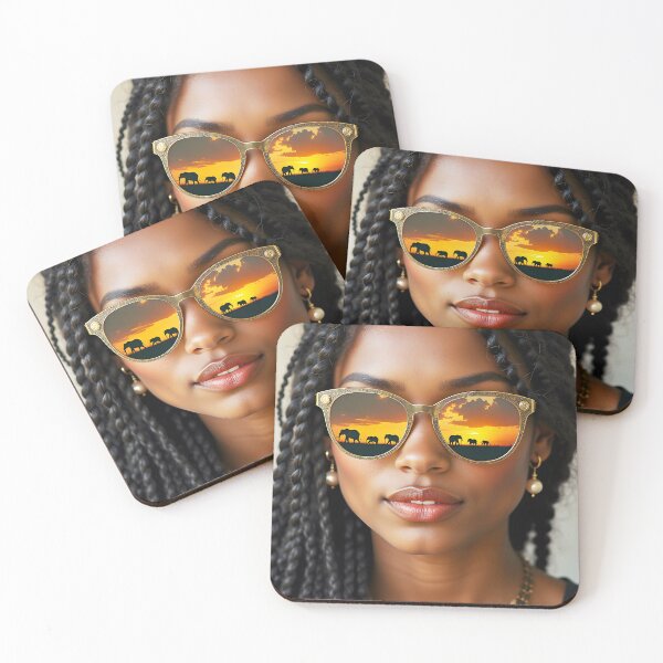 Item preview, Sexy Black Woman in Safari Sunglasses designed and sold by Huskyyy Designs.