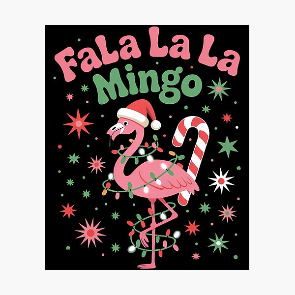 Item preview, Christmas Pink Flamingo Fa La La La Mingo designed and sold by Bandikonsalez.