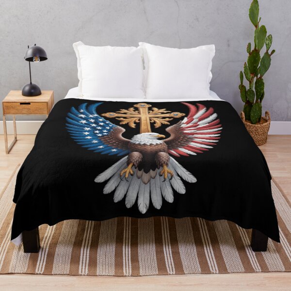 Artikelvorschau, Weißkopfseeadler Christlicher Glaube Ctoss USA Flagge Patriotisch Amerikanisch entworfen und verkauft von TyraYoung.