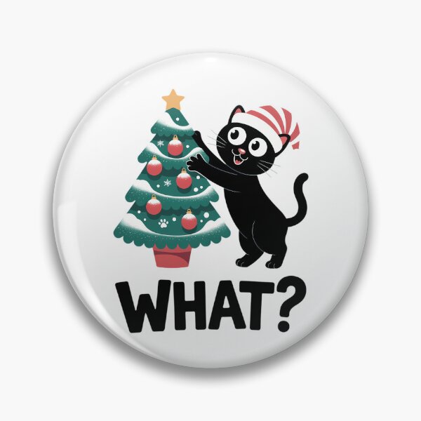 Item preview, Black Cat Gift Pushing Christmas Tree Over Cat What designed and sold by TyraYoung.