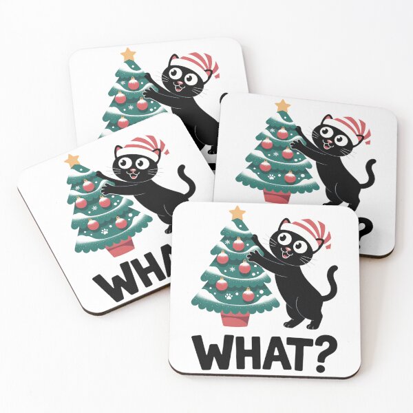 Item preview, Black Cat Gift Pushing Christmas Tree Over Cat What designed and sold by TyraYoung.