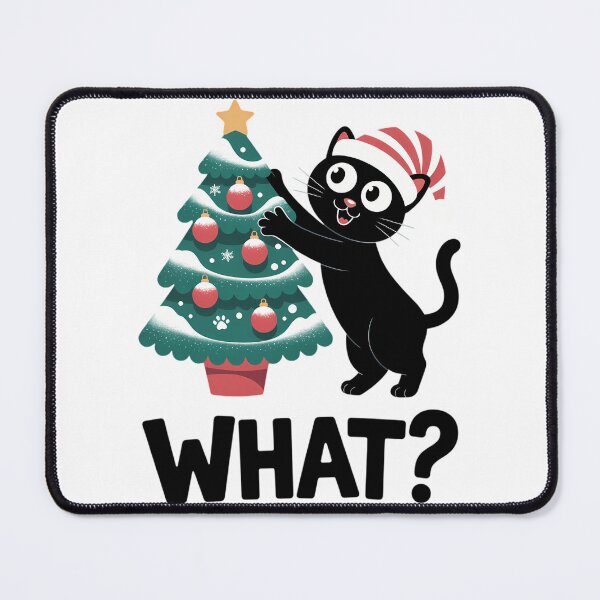 Item preview, Black Cat Gift Pushing Christmas Tree Over Cat What designed and sold by TyraYoung.