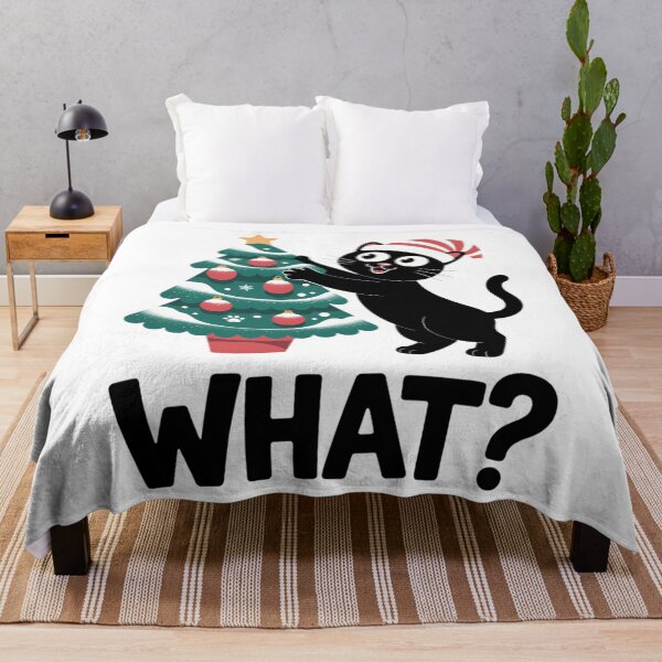 Item preview, Black Cat Gift Pushing Christmas Tree Over Cat What designed and sold by TyraYoung.
