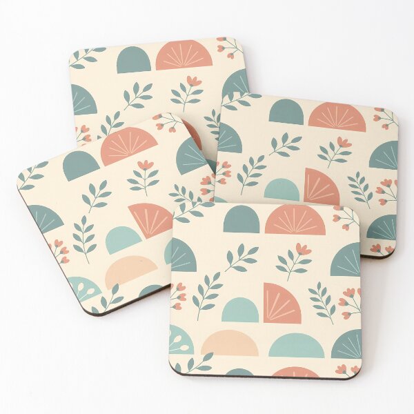 Item preview, Pastel Geometric Floral Flower Leaves, Light  Theme, Stylize, Repeated Texture Pattern (image size 8320x12480) designed and sold by Digital-Davinci.