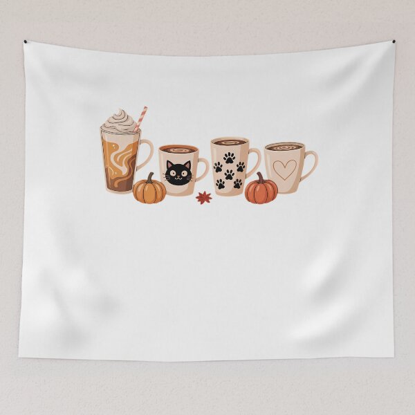Item preview, Black Cat Halloween Iced Coffee Cups Fall Pumpkin Kitten designed and sold by TyraYoung.
