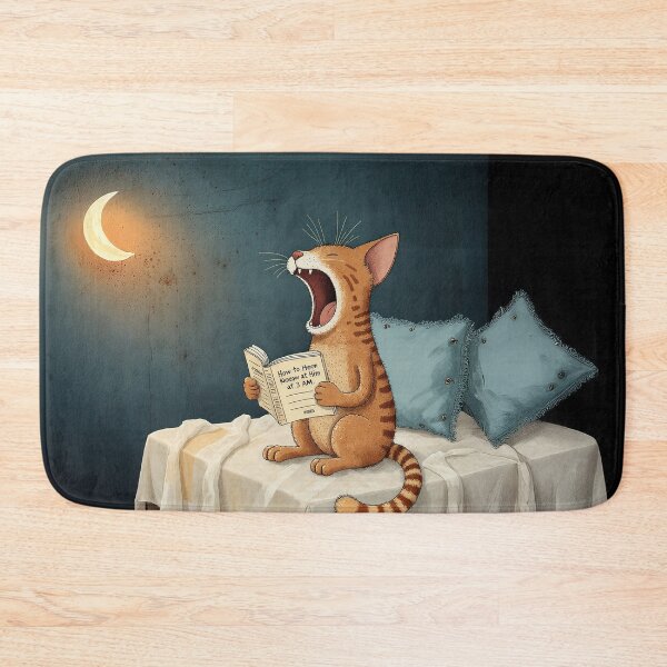 Item preview, Cat Reading Under the Moon designed and sold by Whimsical Hug.