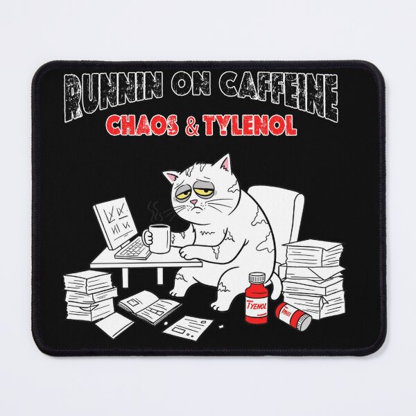 Item preview, Running on caffeine chaos and Tylenol - Tylenol humor designed and sold by Youngkev-arts.