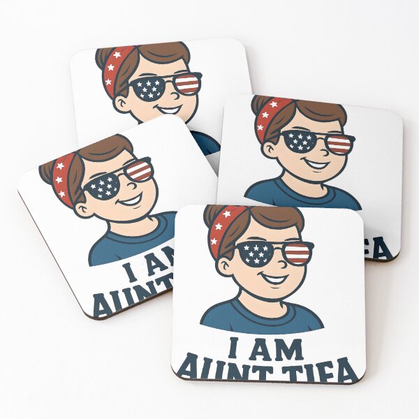 Item preview, Patriotic Aunt Tifa Wearing Aviator Sunglasses USA Style designed and sold by FLARE.