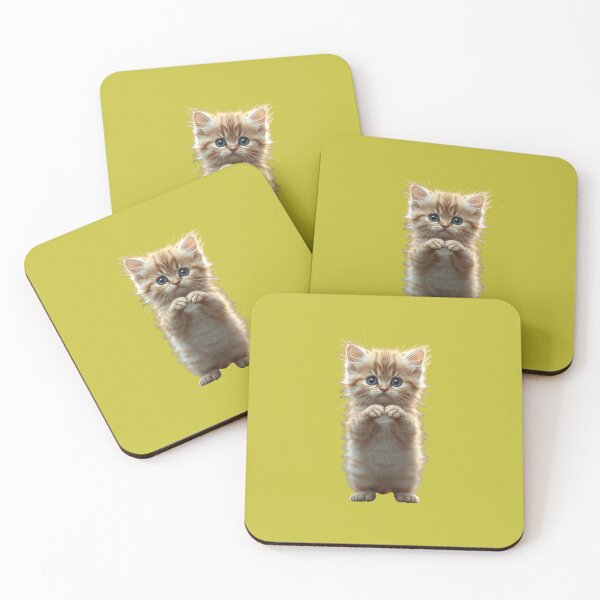 Item preview, Cute Fluffy Golden Kitten with Blue Eyes Making a Heart Shape designed and sold by PixelVibe782.