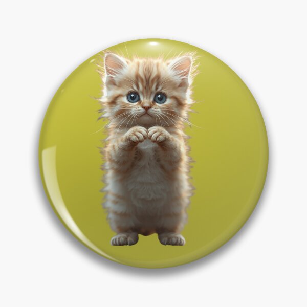 Item preview, Cute Fluffy Golden Kitten with Blue Eyes Making a Heart Shape designed and sold by PixelVibe782.