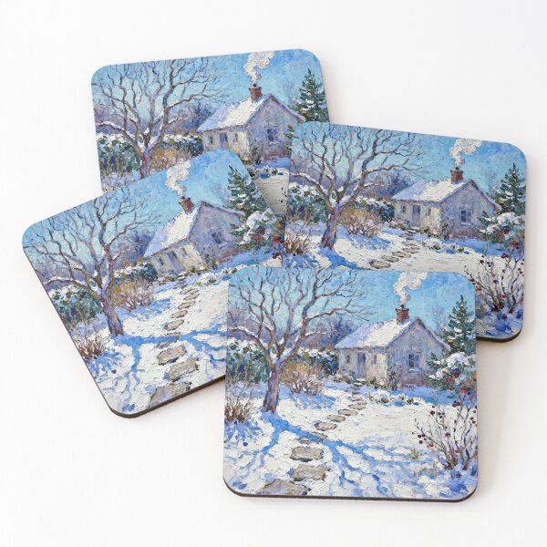 Item preview, Old English Cottage Garden in Wintertime designed and sold by MeadowFarmPrint.