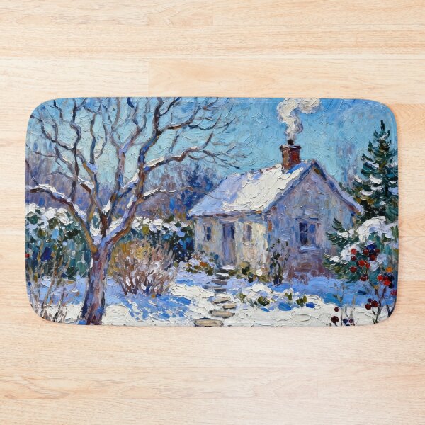 Item preview, Old English Cottage Garden in Wintertime designed and sold by MeadowFarmPrint.