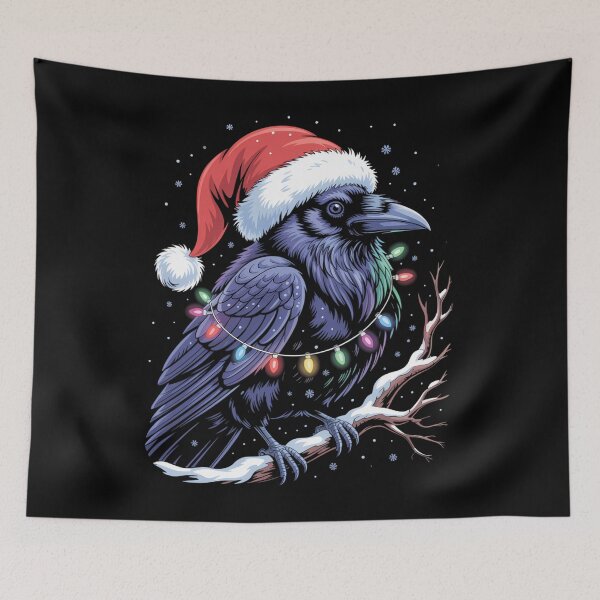 Item preview, Raven Santa Christmas Tree Lighting Men Women Xmas Funny designed and sold by ValerieRodrigue.