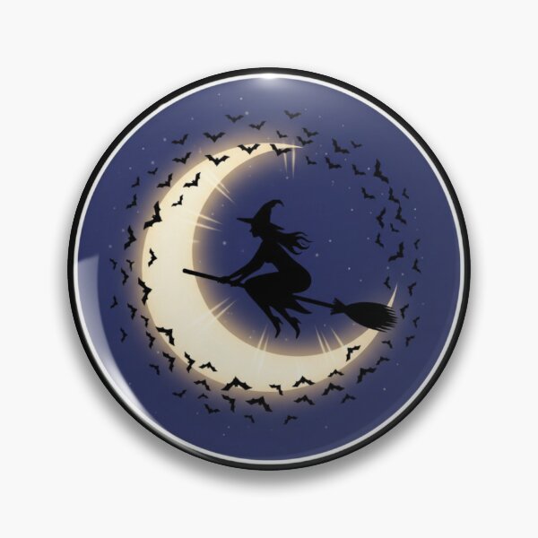 Item preview, Witch Flying Over Spooky Moon designed and sold by PrintBreeze.