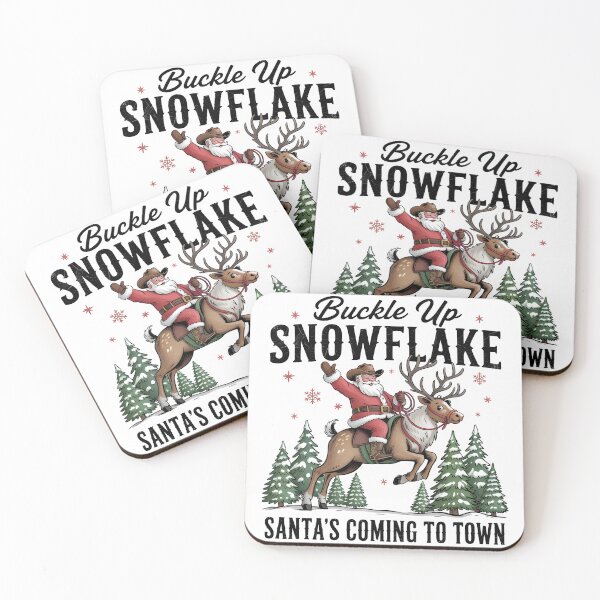 Item preview, Buckle Up Snowflake – Western Santa Christmas Design designed and sold by Snifferius.