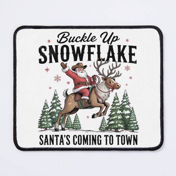 Item preview, Buckle Up Snowflake – Western Santa Christmas Design designed and sold by Snifferius.