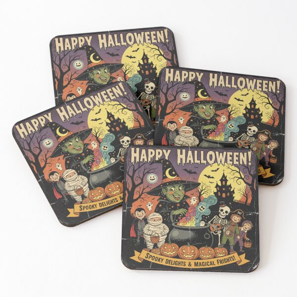 Item preview, Cute Halloween Characters Under Full Moon designed and sold by Iuqiune.