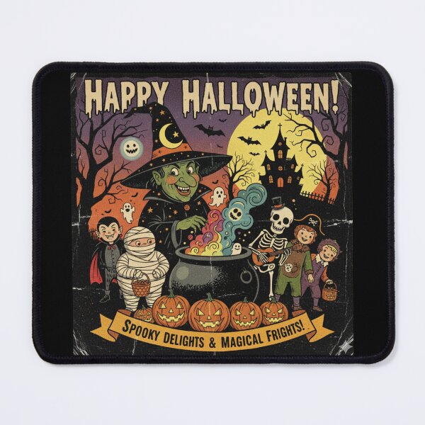 Item preview, Cute Halloween Characters Under Full Moon designed and sold by Iuqiune.